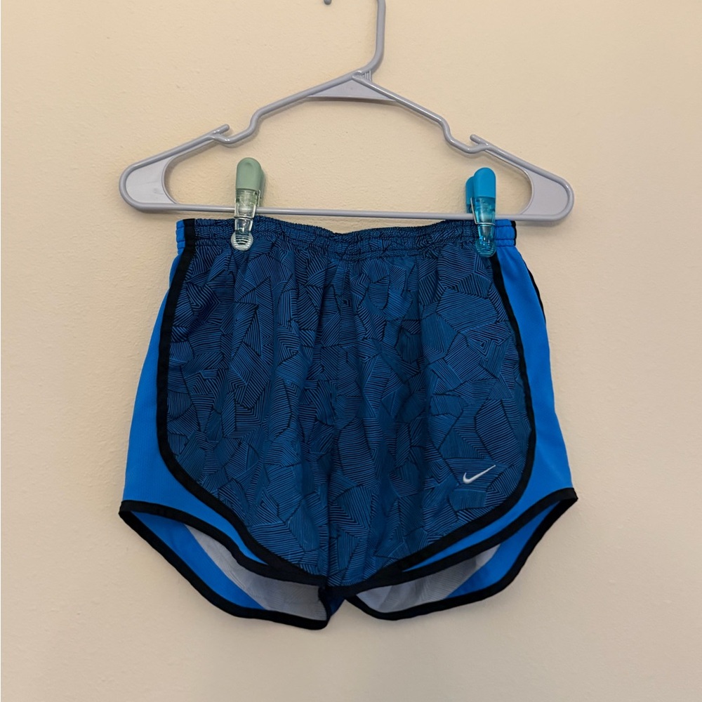 Nike Blue & Black Women's Running Shorts with Subtle Print